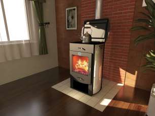 Стальной недорогой камин со стеклом Теплодар Танго плюс фото в Молодечно