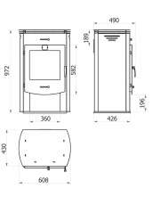 Печь-камин с дровницей Теплодар Танго Трио фото монтажные размеры в Молодечно