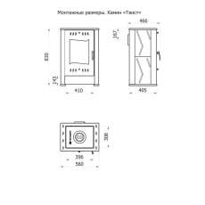 Стальной камин со стеклом Теплодар Твист фото габариты в Молодечно