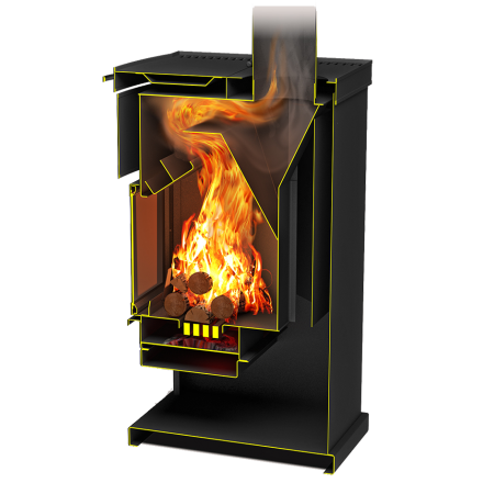 Стальной недорогой камин Теплодар ОВ-140 (прямой) фото в Молодечно