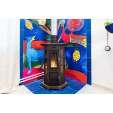 Угловая стальная печь Термофор Статика Квинта, чёрная бронза фото в Молодечно