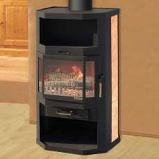 Купить стильный камин с шамотом Мета-Бел Ангара-Аква в Молодечно фото в Молодечно