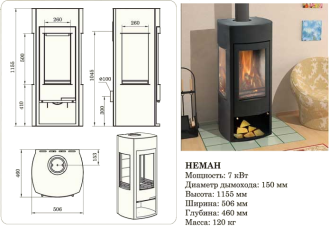 Купить недорогой камин со стеклом Мета-Бел Неман в Молодечно фото в Молодечно