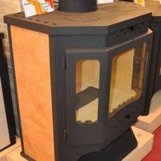 Стальной камин с шамотом Бавария призматик с плитой фото в Молодечно