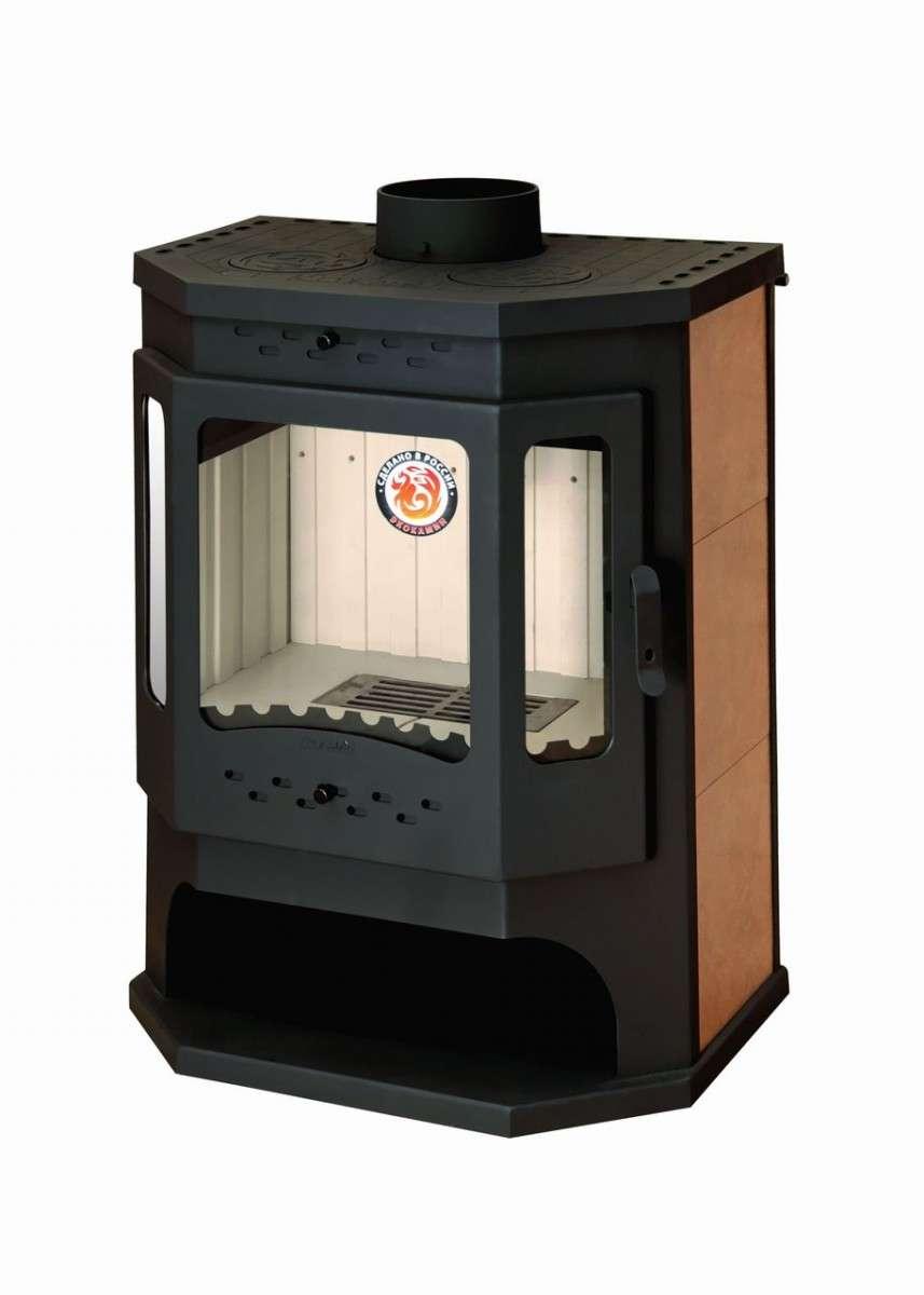 Печь-камин Бавария призматик с плитой Амазонка бай фото в Молодечно