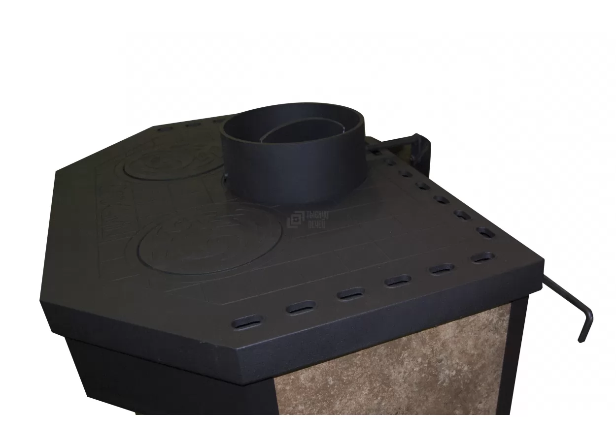 Печь-камин с дровницей Бавария призматик с плитой фото в Молодечно