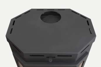 Стальная печь-камин Бавария призматик пристенно-угловой фото в Молодечно