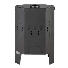 Печь-камин Бавария призматик пристенно-угловой фото сзади в Молодечно