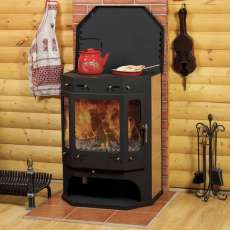 Печь-камин Бавария с плитой аква фото в Молодечно