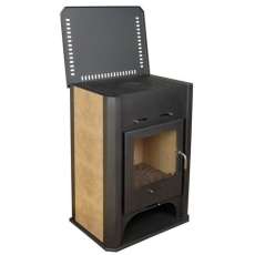 Стальная печь-камин Бавария с плитой и теплообменником фото в Молодечно