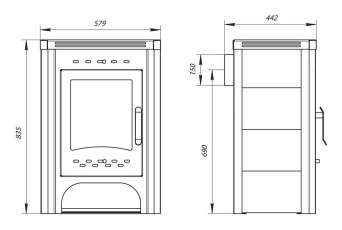 Печь-камин со стеклом Бавария фото в Молодечно
