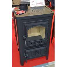 Чугунный камин со стеклом Бавария Оптима Чугун с плитой фото в интерьере в Молодечно