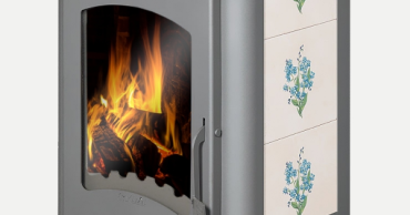 Недорогой камин Бавария Оптима Незабудка со стеклом фото в Молодечно