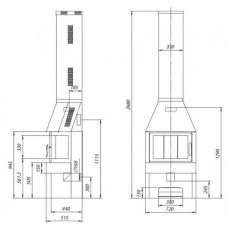 Печь-камин Бавария три стекла графит фото схема в Молодечно