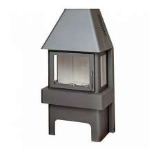 Стальной камин Бавария три стекла графит фото в Молодечно