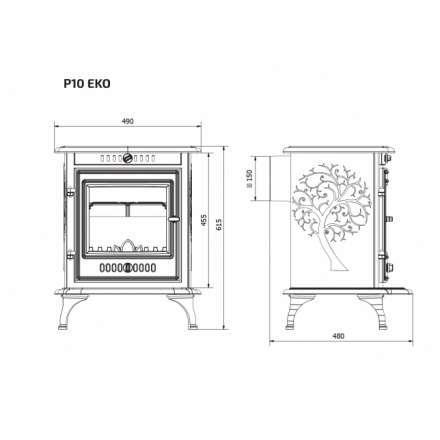 Печь-камин Kawmet P10 (6,8 кВт) EKO в Молодечно