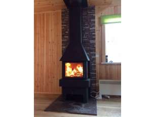 Недорогой камин Бавария 3 стекла чёрная фото в интерьере в Молодечно