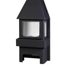 Печь-камин Бавария 3 стекла чёрная фото в Молодечно