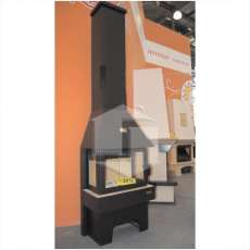 Недорогой камин Бавария 3 стекла чёрная фото в интерьере в Молодечно