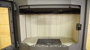 Стальной камин с шамотом Бавария Мюнхен графит фото в Молодечно