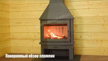 Недорогой камин со стеклом Бавария Мюнхен пристенно-угловой графит фото в Молодечно