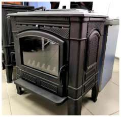 Печь-камин чугунный FireWay Gunter в интерьере чёрный Амазонка бай фото в Молодечно