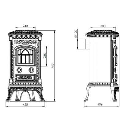 Купить Печь-камин NORDflam Plato patine чугун в Молодечно Амазонка бай фото в Молодечно
