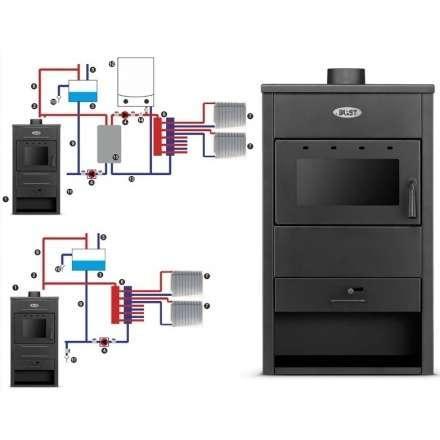 Печь-камин Blist B22 E с водяным контуром фото в Молодечно