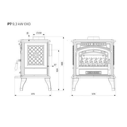 Купить Печь-камин Kawmet P7 (9.3 кВт) EKO в интерьере чугунный в Молодечно фото в Молодечно