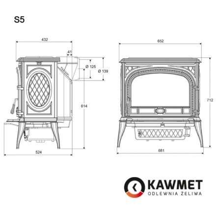 Купить Печь-камин KAWMET Premium NIKA S5 (11,3 кВт) в интерьере чугунный  Молодечно фото в Молодечно
