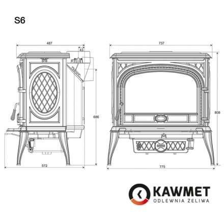 Купить Печь-камин KAWMET Premium SPHINX S6 (13,9 kW) в интерьере чугунный в Молодечно фото в Молодечно