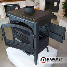 Купить Печь-камин KAWMET Premium EOS S13 (10 кВт) в интерьере чугунный в Молодечно фото в Молодечно