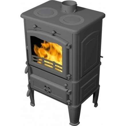 Печь-камин FireWay Dacha с варочной поверхностью патина бронза Амазонка бай фото в Молодечно