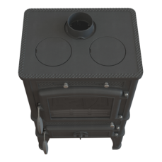 Печь-камин чугунный FireWay Dacha с варочной поверхностью патина бронза Амазонка бай фото в Молодечно