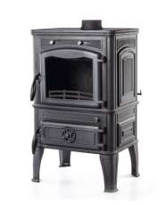 Печь-камин чугунный FireWay Dacha с варочной поверхностью патина бронза Амазонка бай фото в Молодечно