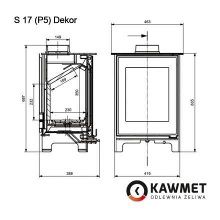  Купить Печь-камин Kawmet Premium S17 Dekor (4,9 кВт) в интерьере чугунный в Молодечно фото в Молодечно
