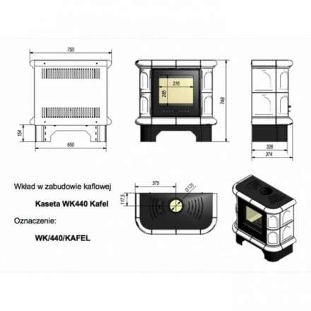 Купить кафельную печь камин Kratki WK/440/KAFEL/CZ Амазонка бай фото в Молодечно