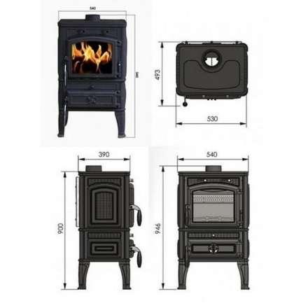 Печь-камин Guca LAVA THERMO из чугуна с водяным контуром в Молодечно