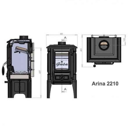 Печь GUCA Arina High из чугуна в Молодечно