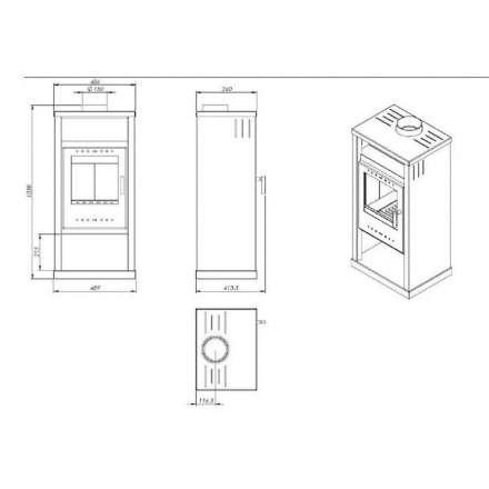 Купить Печь-камин NORDflam Pireus в Молодечно Амазонка бай фото в Молодечно
