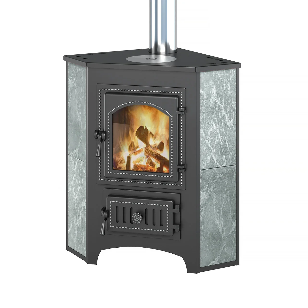 Печь-камин Везувий ПК-01 (270) угловой талькохлорит 9 кВт Амазонка бай фото в Молодечно