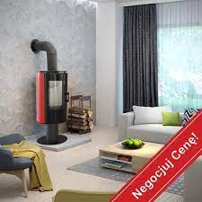 Купить Печь-камин Kratki Koza/AB/S/NO/Kafel/Czerwony в интерьере в Молодечно Амазонка бай фото в Молодечно