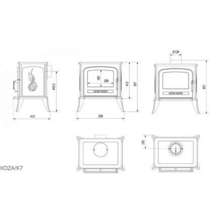 Печь-камин Kratki Koza K7 Амазонка бай фото в Молодечно