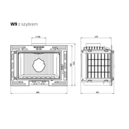 Каминная топка Kawmet W9-12,8 кВт в Молодечно