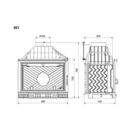 Каминная топка Kawmet W1-18 кВт Герб в Молодечно