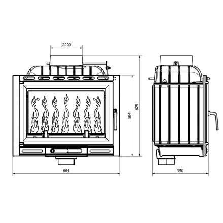 Каминная топка Kawmet W13A-11,5 кВт EKO в Молодечно