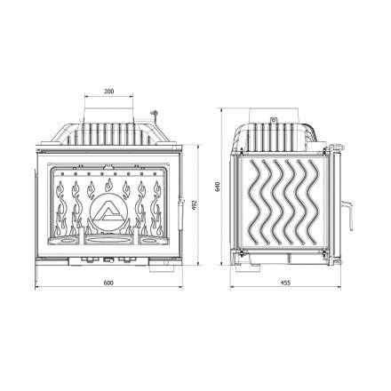 Каминная топка Kawmet W17 12,3 кВт EKO в Молодечно