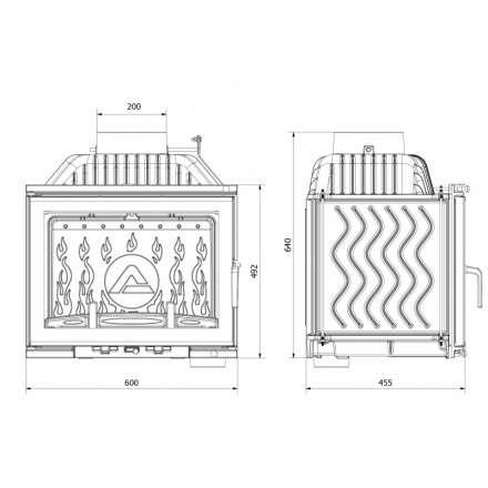 Каминная топка Kawmet W17 DECOR 14 кВт в Молодечно