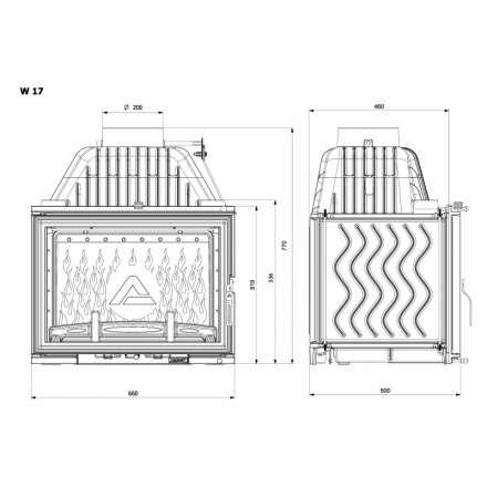 Каминная топка Kawmet W17 DECOR 16 кВт в Молодечно