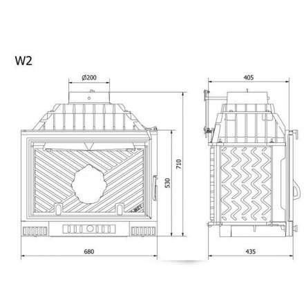Каминная топка Kawmet W2-14,4 кВт в Молодечно